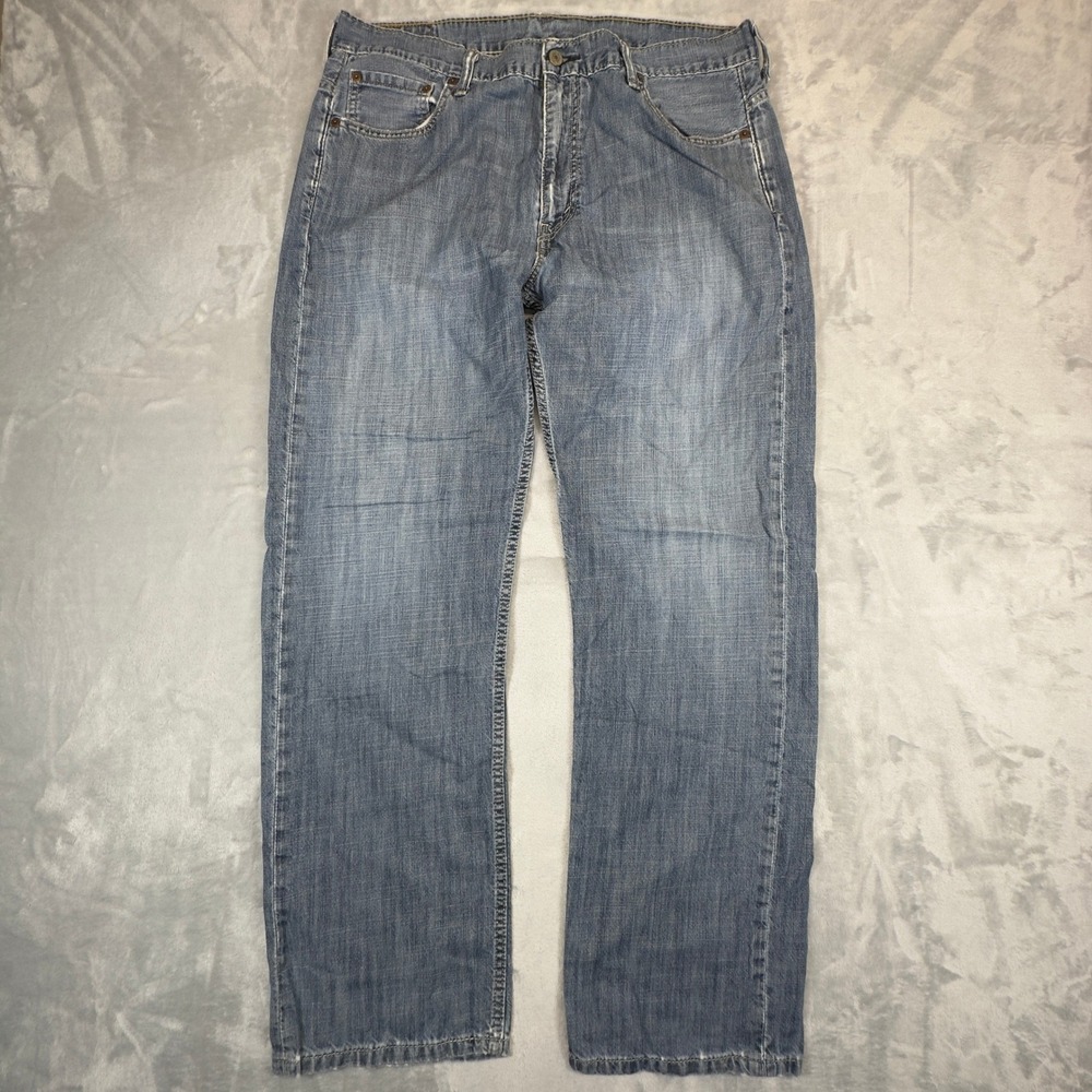 Levi's 569 Loose Straight Jeans 36x34 Blue Cotton Denim Distressed